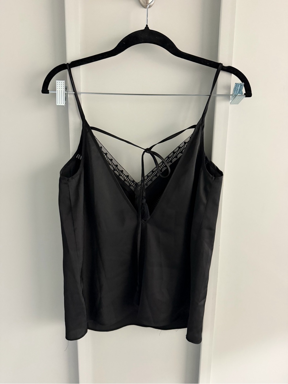 Etam Black Lingerie-Style Camisole with Lace Detail - Size Small Like new - Picture 7 of 11
